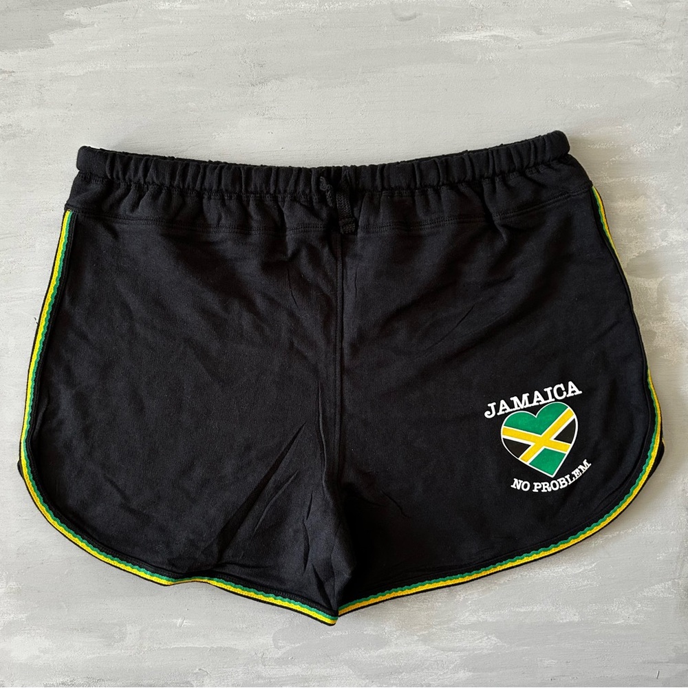 Y2K Jamaica Booty Shorts Size Large Trashy 2000s Era Indie Sleaze Jamaican Flag